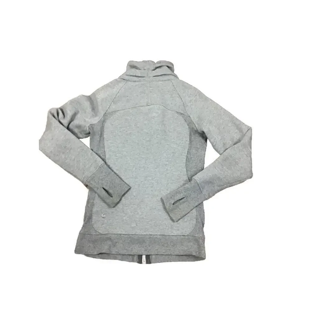 Lululemon Cozy Cuddle Up Asymmetrical Zip Jacket High Collar Gray Size 2